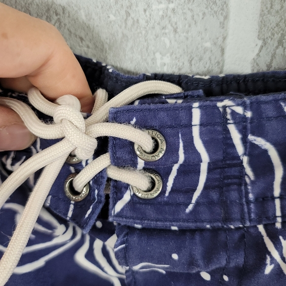 Nautica Vintage Swordfish Print Board Shorts Summer Swim Trunks Men's Size M - Picture 6 of 16